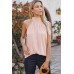 Apricot High Neck Tie Tank Top