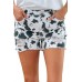 White Cow Spots Print Frayed Denim Shorts