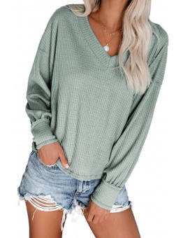 Green The Morning View Thermal Knit Top